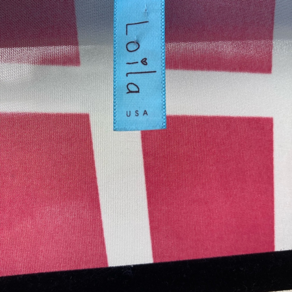 LOILA Pink & White WINDOWPANE 🪟 Wrap Dress - Picture 5 of 5